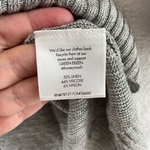 Eileen Fisher Gray Linen Blend Sweater Size XS - Picture 4 of 7